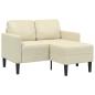 Preview: 2-Sitzer-Sofa mit Chaiselongue L-Form Creme 125 cm Kunstleder