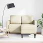 Preview: 2-Sitzer-Sofa mit Chaiselongue L-Form Creme 125 cm Kunstleder