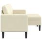 Preview: 2-Sitzer-Sofa mit Chaiselongue L-Form Creme 125 cm Kunstleder