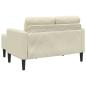 Preview: 2-Sitzer-Sofa mit Chaiselongue L-Form Creme 125 cm Kunstleder