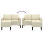 Preview: 2-Sitzer-Sofa mit Chaiselongue L-Form Creme 125 cm Kunstleder