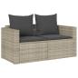 Preview: 5tlg. Garten-Sofagarnitur Kissen Stapelbar Hellgrau Poly Rattan