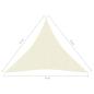 Preview: Sonnensegel 160 g/m² Creme 6x6x6 m HDPE