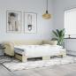 Preview: ARDEBO.de - Tagesbett Ausziehbar mit Matratzen Creme 90x200 cm Kunstleder