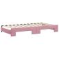 Preview: Tagesbett Ausziehbar mit Schubladen Rosa 100x200 cm Samt