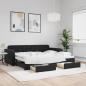 Preview: ARDEBO.de - Tagesbett Ausziehbar mit Schubladen Schwarz 90x190 cm Samt