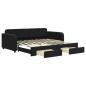 Preview: Tagesbett Ausziehbar mit Schubladen Schwarz 90x190 cm Samt
