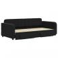 Preview: Tagesbett Ausziehbar mit Schubladen Schwarz 90x190 cm Samt
