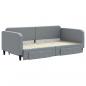 Preview: Tagesbett Ausziehbar mit Schubladen Hellgrau 100x200 cm Stoff