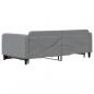 Preview: Tagesbett Ausziehbar mit Schubladen Hellgrau 100x200 cm Stoff