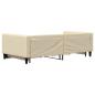 Preview: Tagesbett Ausziehbar mit Schubladen Creme 100x200 cm Stoff