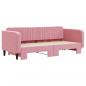 Preview: Tagesbett Ausziehbar Rosa 90x200 cm Samt