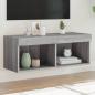 Preview: ARDEBO.de - TV-Schrank mit LED-Leuchten Grau Sonoma 80x30x30 cm
