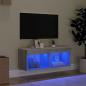 Preview: TV-Schrank mit LED-Leuchten Grau Sonoma 80x30x30 cm