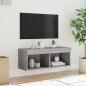Preview: TV-Schrank mit LED-Leuchten Grau Sonoma 80x30x30 cm