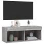 Preview: TV-Schrank mit LED-Leuchten Grau Sonoma 80x30x30 cm