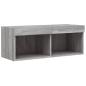 Preview: TV-Schrank mit LED-Leuchten Grau Sonoma 80x30x30 cm