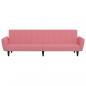 Preview: Schlafsofa 2-Sitzer Rosa Samt