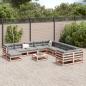 Preview: 12-tlg. Garten-Sofagarnitur mit Kissen Massivholz Douglasie