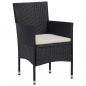 Preview: 3-tlg. Bistro-Set Poly-Rattan und Hartglas Schwarz