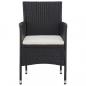 Preview: 3-tlg. Bistro-Set Poly-Rattan und Hartglas Schwarz