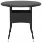 Preview: 3-tlg. Bistro-Set Poly-Rattan und Hartglas Schwarz