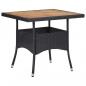 Preview: 3-tlg. Garten-Essgruppe Poly Rattan und Massivholz Schwarz