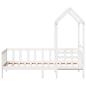 Preview: Tagesbett und Bank mit Dach Weiß 80x200 cm Kiefernholz