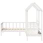 Preview: Tagesbett und Bank mit Dach Weiß 80x200 cm Kiefernholz