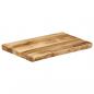 Preview: Tischplatte mit Baumkante 60x40x3,8 cm Raues Mango Massivholz