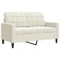Preview: ARDEBO.de - 3-tlg. Sofagarnitur mit Kissen und Nackenrollen Creme Samt