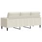 Preview: 3-Sitzer-Sofa mit Zierkissen Creme 180 cm Samt