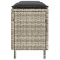 Preview: Gartenbank mit Kissen Hellgrau 110x30x40,5 cm Poly Rattan