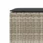 Preview: Gartenbank mit Kissen Hellgrau 110x30x40,5 cm Poly Rattan