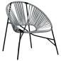 Preview: Gartenstuhl in Ei-Form Schwarz und Hellgrau Poly Rattan