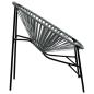 Preview: Gartenstuhl in Ei-Form Schwarz und Hellgrau Poly Rattan