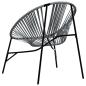 Preview: Gartenstuhl in Ei-Form Schwarz und Hellgrau Poly Rattan