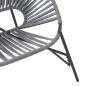 Preview: Gartenstuhl in Ei-Form Schwarz und Hellgrau Poly Rattan
