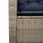 Preview: Gartensofa in L-Form mit Tisch und Kissen Grau Poly Rattan
