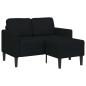 Preview: ARDEBO.de - 2-Sitzer-Sofa mit Chaiselongue L-Form Schwarz 125 cm Stoff