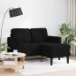 Preview: 2-Sitzer-Sofa mit Chaiselongue L-Form Schwarz 125 cm Stoff