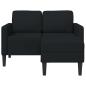Preview: 2-Sitzer-Sofa mit Chaiselongue L-Form Schwarz 125 cm Stoff