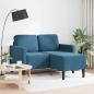 Preview: 2-Sitzer-Sofa mit Chaiselongue L-Form Blau 125 cm Samt