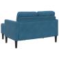 Preview: 2-Sitzer-Sofa mit Chaiselongue L-Form Blau 125 cm Samt