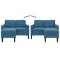Preview: 2-Sitzer-Sofa mit Chaiselongue L-Form Blau 125 cm Samt