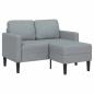 Preview: ARDEBO.de - 2-Sitzer-Sofa mit Chaiselongue L-Form Hellgrau 125 cm Stoff