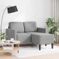 Preview: 2-Sitzer-Sofa mit Chaiselongue L-Form Hellgrau 125 cm Stoff