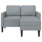 Preview: 2-Sitzer-Sofa mit Chaiselongue L-Form Hellgrau 125 cm Stoff