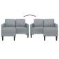 Preview: 2-Sitzer-Sofa mit Chaiselongue L-Form Hellgrau 125 cm Stoff