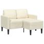 Preview: ARDEBO.de - 2-Sitzer-Sofa mit Chaiselongue L-Form Creme 125 cm Samt